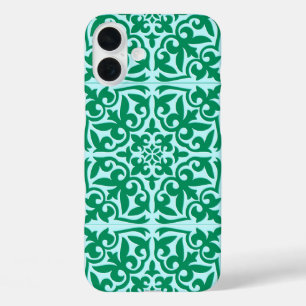 Coques iPhone 16 Plus Tuile marocaine - turquoise et aqua