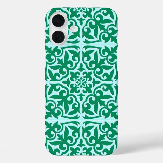 Coques Case-Mate iPhone Tuile marocaine - turquoise et aqua (Verso)