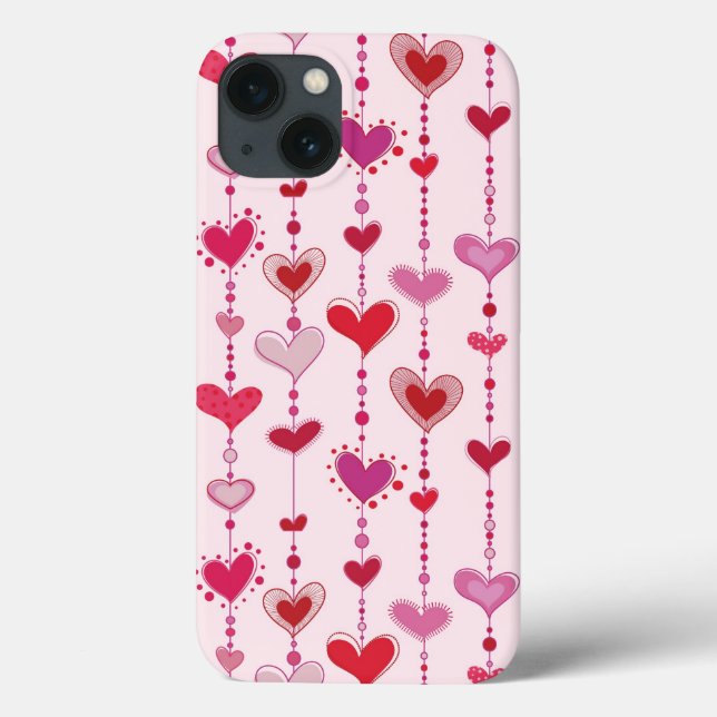 Coques Case-Mate iPhone Tuiles de coeur (Verso)