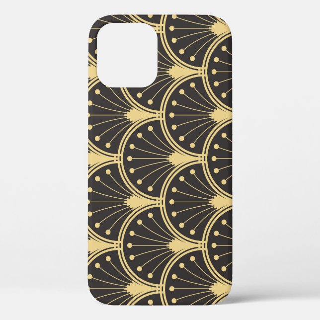 Coques Case-Mate iPhone Tuiles géométriques modernes à linage doré (Verso)