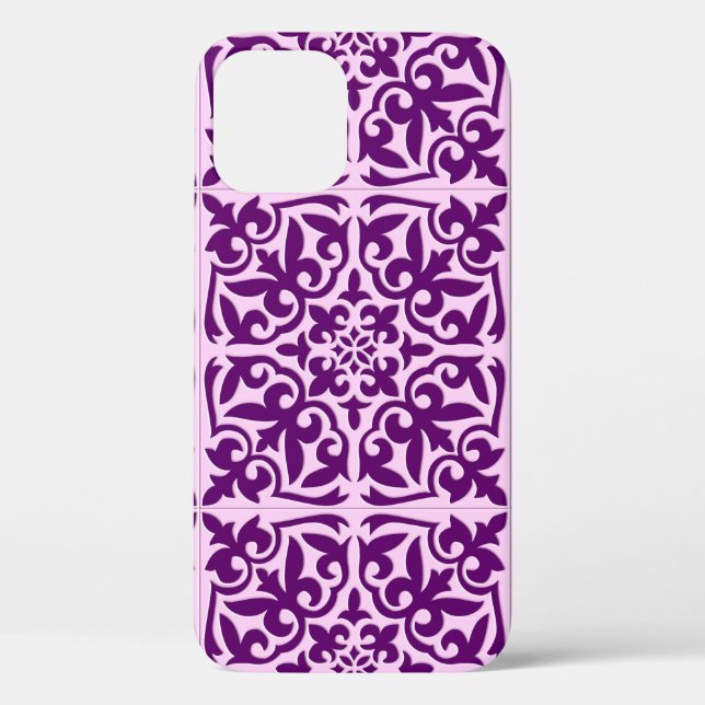 Coques Case-Mate iPhone Tuiles marocaines - violet et orchidée (Verso)
