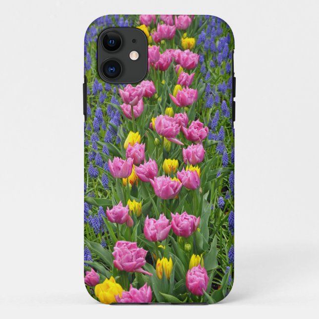 Coques Case-Mate iPhone Tulières à ressort rose et jaune (Dos)