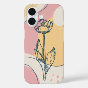 Coque Pour iPhone 16 Tulipe Abstraite