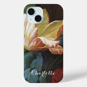 Coque Pour iPhone 15 Tulipe de jardin vintage en fleurs, fleurs baroque