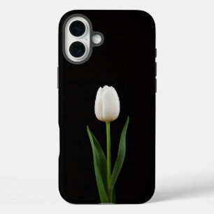 Coque Pour iPhone 16 Plus Tulipe noire 4 Luxe iPhone 16 Plus, Tulipe blanche