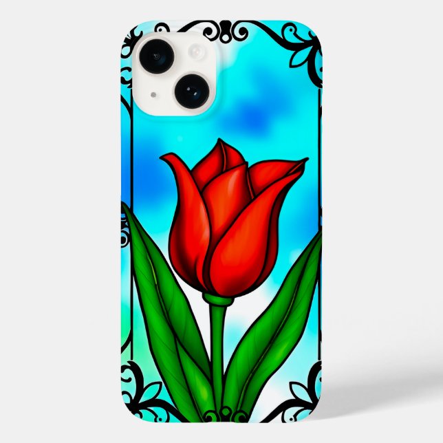 Coques Case-Mate iPhone Tulipe rouge vibrant (Verso)