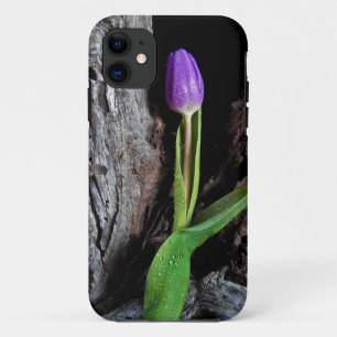 Etui iPhone Case-Mate tulipe violette sur bois flotté