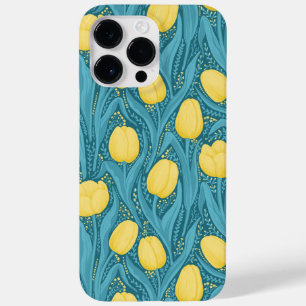 Coque Case-Mate iPhone Tulipes en bleu et jaune