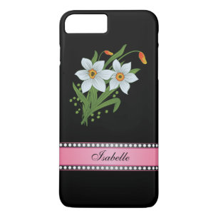 Case-Mate iPhone Case Tulipes et jonquilles Nom personnalisé rose