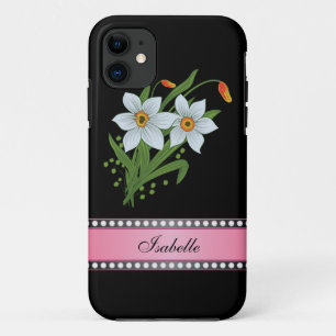 Etui iPhone Case-Mate Tulipes et jonquilles rose Nom personnalisé
