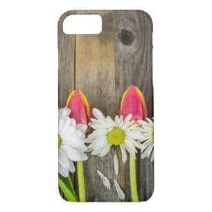 Case-Mate iPhone Case tulipes et marguerite sur bois
