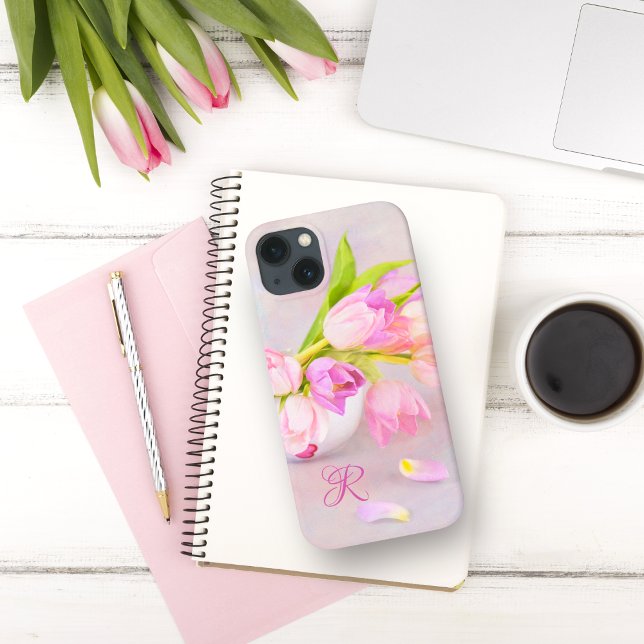 Coques Case-Mate iPhone Tulipes roses et blanches dans des tasses à thé Mo (Créateur téléchargé)