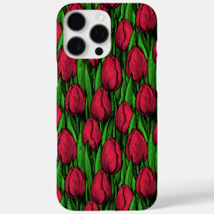 Coque iPhone 16 Pro Max Tulipes rouges