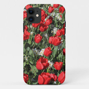 Coques Pour iPhone Tulipes rouges et Primroses blanches