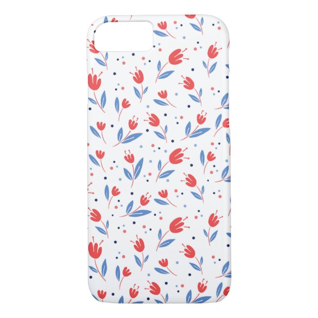 Coques Case-Mate iPhone tulipes rouges sur blanc (Dos)