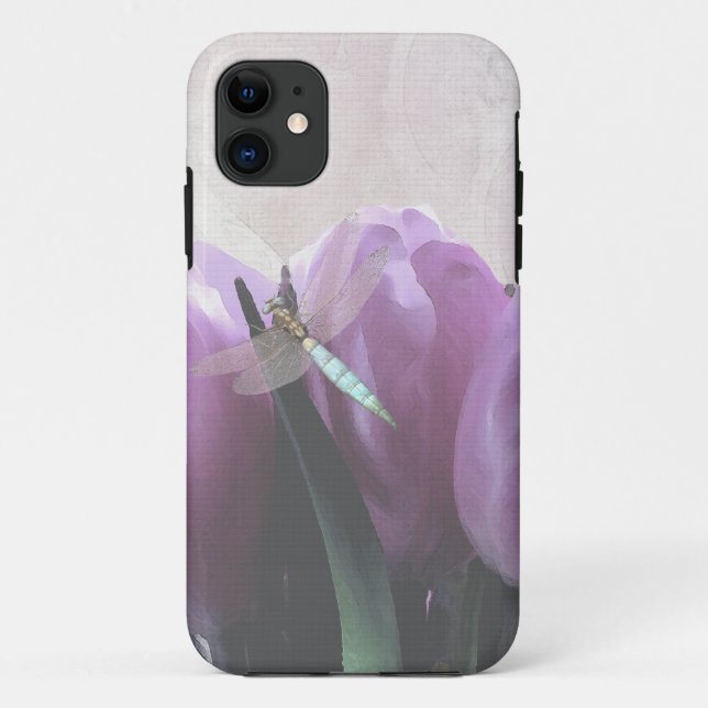Coques Case-Mate iPhone Tulipes violettes Aqua (Dos)