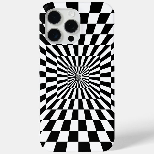 Coques Case-Mate iPhone tunnel d'échiquier d'illusion optique (Verso)