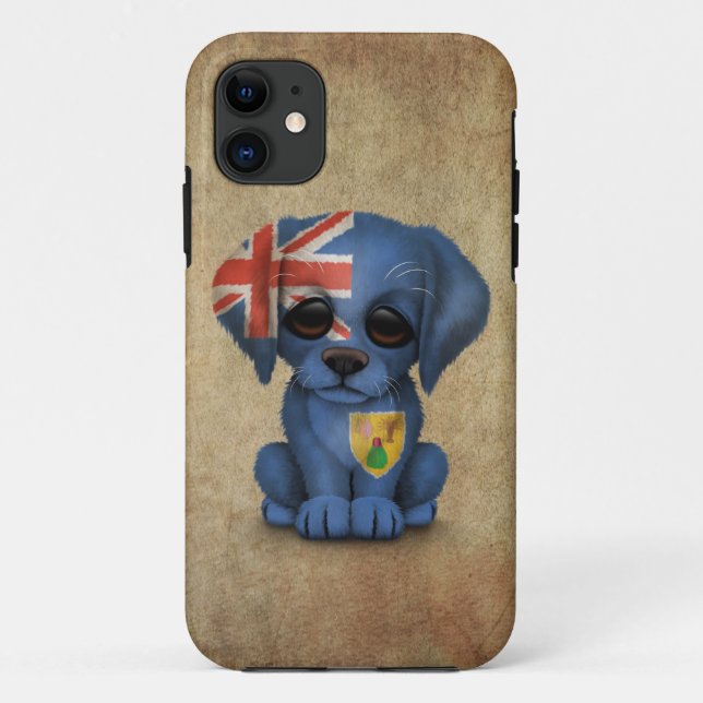 Coques Case-Mate iPhone Turcs mignons et chiot patriotiques de la Caïques, (Dos)