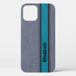 Case-Mate iPhone Case Turquoise Bleu et Gris Fabuleux Grain de bois