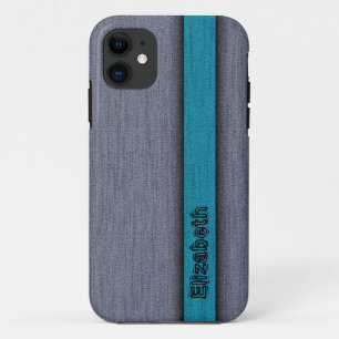 Coque iPhone 11 Turquoise bleu et gris professionnel moderne 2