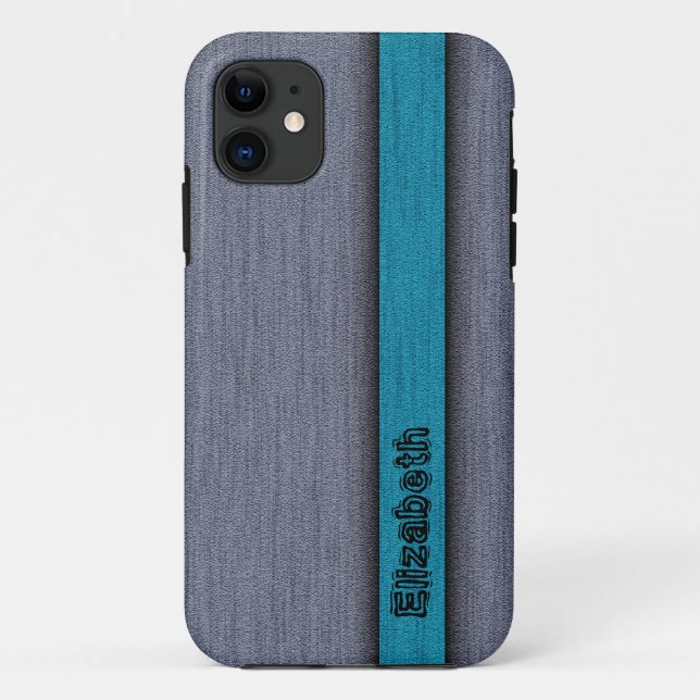 Coques Case-Mate iPhone Turquoise bleu et gris professionnel moderne 2 (Dos)