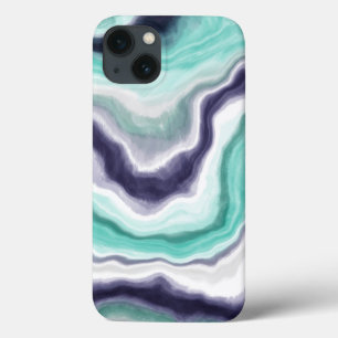 Case-Mate iPhone Case Turquoise, Bleu et Marbre blanc