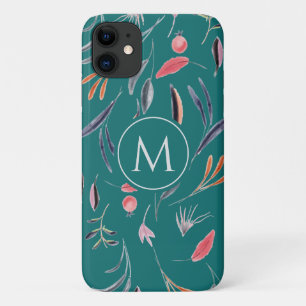 Case-Mate iPhone Case Turquoise bleu Floral MONOGRAM Personnalisé