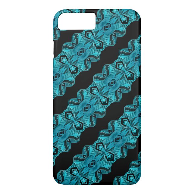 Coques Case-Mate iPhone Turquoise bleu motif unique/rayures (Dos)