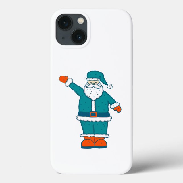 Coques Case-Mate iPhone turquoise bleu orange noël santa claus (Verso)