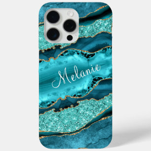 Coque Case-Mate iPhone Turquoise Blue Gold Turquoise Nom personnalisé coq