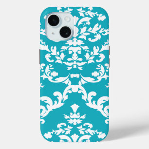 Coque Case-Mate iPhone Turquoise Bold Damask @ Emporiomoffa