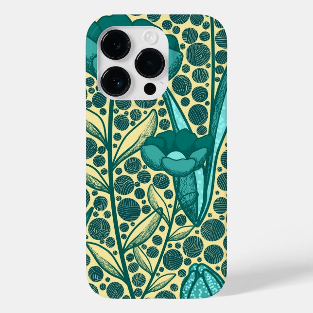 Coques Case-Mate iPhone Turquoise bulbo flowers (Verso)
