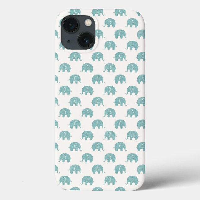 Coques Case-Mate iPhone Turquoise Cute Elephant Motif (Verso)