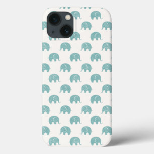 iPhone 13 Case Turquoise Cute Elephant Motif