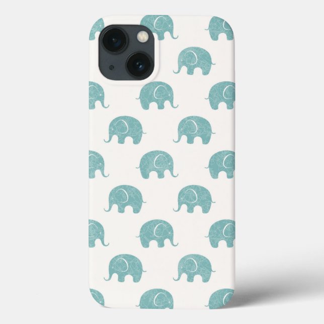 Coques Case-Mate iPhone Turquoise Cute Elephant Motif (Verso)