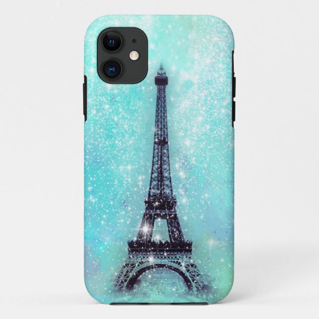 Coques Case-Mate iPhone Turquoise de Tour Eiffel (Dos)