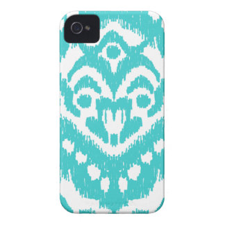 Coque iPhone 4 Case-Mate Turquoise d'Ikat- de zigzag de Megan Adams