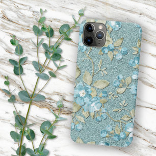 Case-Mate iPhone Case Turquoise écume de mer sarcelle bleu floral aquare