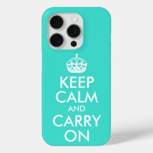 Coque Case-Mate iPhone Turquoise et blanc Gardez le calme et continuer