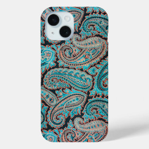 Coque Case-Mate iPhone Turquoise et Motif Coral Paisley