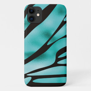 Case-Mate iPhone Case Turquoise et noir Zèbre zèbre rayures animales