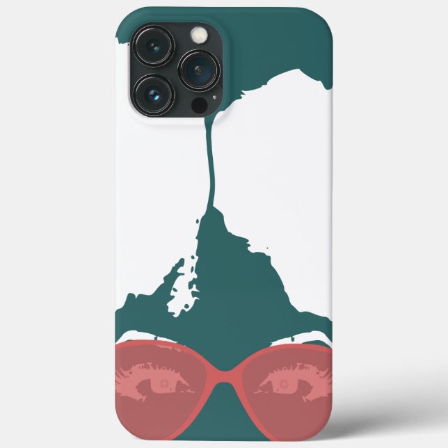 Coques Case-Mate iPhone turquoise fille avec Afro avec lunettes de soleil  (Verso)