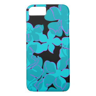 Coques Pour iPhone Turquoise floral de l'Hibiscus d'Hanalei