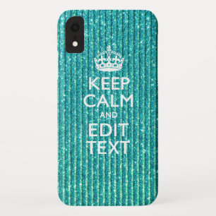 Coques Pour iPhone Turquoise Gardez le calme et votre texte festif