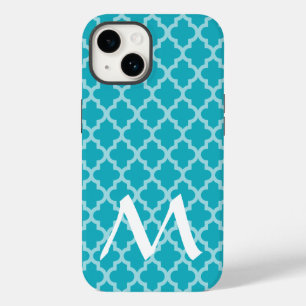 Coque Pour iPhone 14 Turquoise Marocaine Moods Quatrefoil