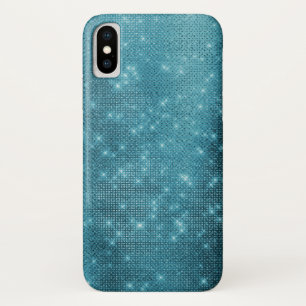 Case-Mate iPhone Case Turquoise - motif bleu de miroitement et