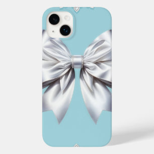 Coque Case-Mate iPhone Turquoise œuf de merle bleu grand nœud blanc marié