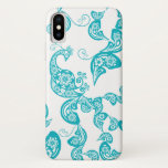 Coque Case-Mate iPhone Turquoise Peacock Floral Paisley Élégant<br><div class="desc">Conçu par fat*fa*tin. Facile à customiser avec votre propre texte,  photo ou image. Pour des demandes personnalisées,  veuillez contacter fat*fa*tin directement. Des frais personnalisés s'appliquent. www.zazzle.com/fat_fa_tin www.zazzle.com/color_therapy www.zazzle.com/fatfatin_blue_knot www.zazzle.com/fatfatin_red_knot www.zazzle.com/fatfatin_mini_me www.zazzle.com/fatfatin_box www.zazzle.com/fatfatin_design www.zazzle.com/fatfatin_ink</div>