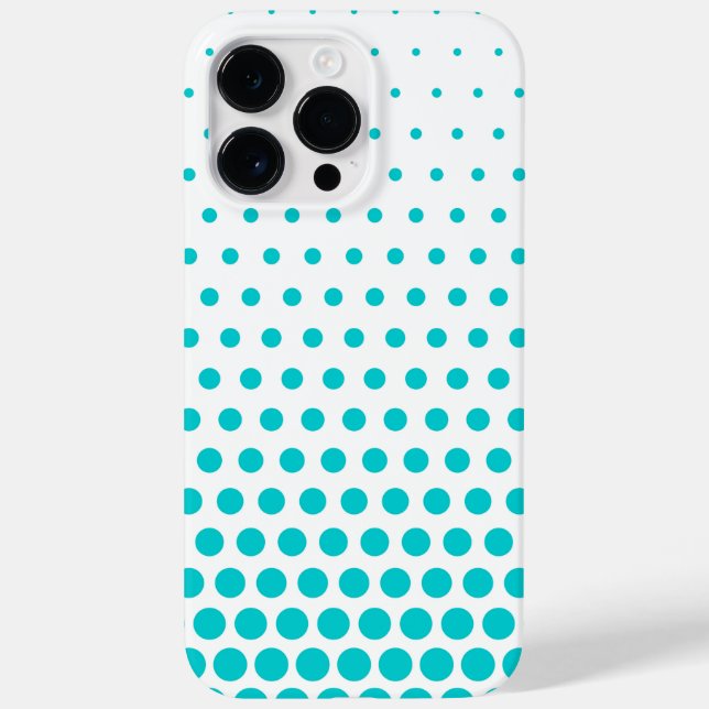 Coques Case-Mate iPhone Turquoise Pois Moderne Blanc (Verso)