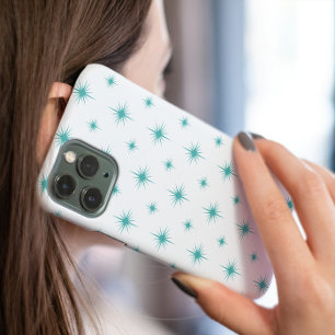 Coque Case-Mate iPhone Turquoise Starburst atomique Motif du milieu du si